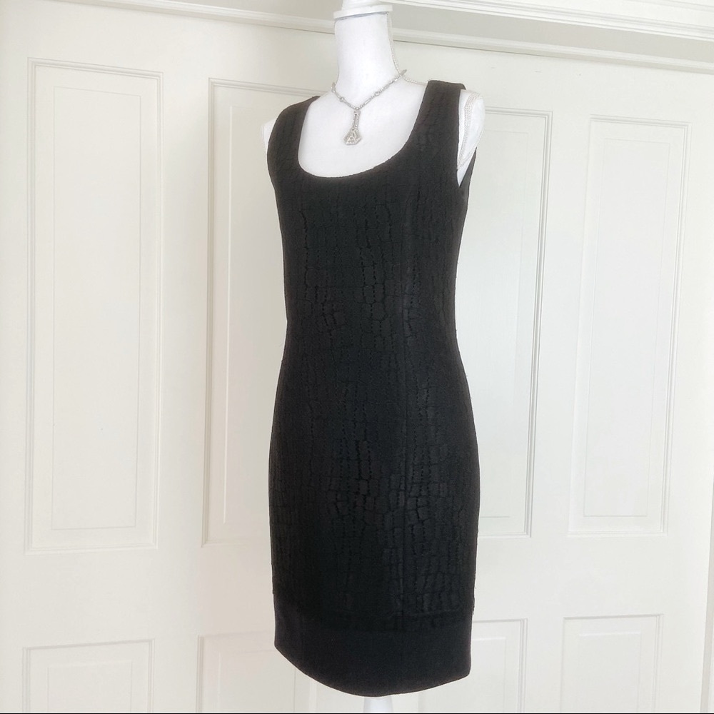 Andrew Gn black sleeveless lace dress 42